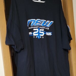 Black and Blue Short Sleeve Tee with Logo Design